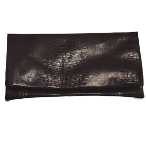 Nordstrom Women's Purple Foldable Zipper Faux Leather Clutch Purse 